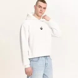 Cropp - Dukserica sa kapuljačom i printom - white