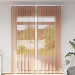 Voile zavjese s petljama 2 kom terakota 140x260 cm