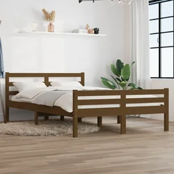 Okvir za krevet masivno drvo boja meda 135 x 190 cm bračni