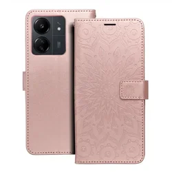 MEZZO Book case preklopna torbica za XIAOMI Redmi 13C / POCO C65 mandala gold pink