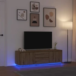 TV ormarić s LED svjetlima artisan hrast 160,5x41x50 cm