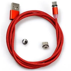 USB punjački kabel 3u1 s magnetskim konektorima - Crvena KP30704