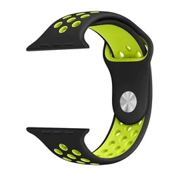 Apple Watch Sport Silicone Strap black green S/ M 38/ 40/ 41mm