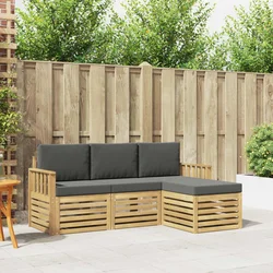 Set vanjskih sofa 4 pcs Bijela i antracit 189,5 x 122,5 x 73 cm