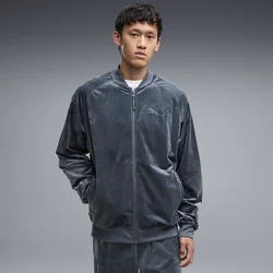 PUMA Essentials Elevated Relaxed Velour Track Jacket Men, Clothing, Evening Blue, L