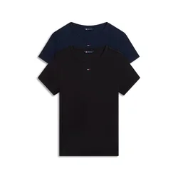Tommy Jeans Majica ESSENTIAL temno modra / češnjevo rdeča / črna / bela