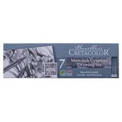 Umjetnički set Cretacolor monolith pocket 7/1 (monolitni grafit 2H,HB,4B,6B,8B,9B i gumica)