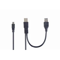 Gembird 2x USB 2.0 A/mini-B M USB kabl 0,9 m Crno