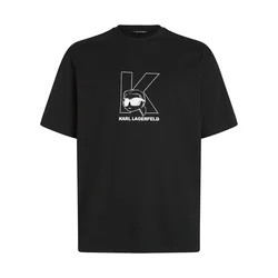 Karl Lagerfeld Majica Ikon črna/bela