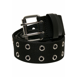 Polyester belt with eyelets black/silver