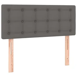 Vidaxl Box spring postelja z vzmetnico siva 90x190 cm umetno usnje