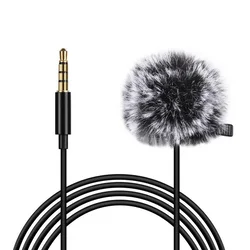 Puluz PU424 Lavalier mikrofon s sponko 3.5mm mini jack, 1.5m, črna