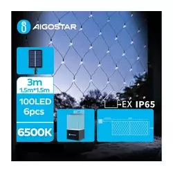 Aigostar - LED solarni niz lampica 100xLED/8 funkcija 4,5x1,5m IP65 hladno bela