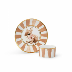 ELODIE DETAILS Porcelanski set za jelo Bunny Darling, Braon