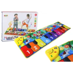 slomart LEAN TOYS Plesna glasbena podloga z živalmi in klavi- a