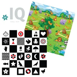 IQ sklopiva podloga sa dva lica Kontrasti + Zoo vrt 150x200x1 cm