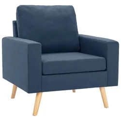 2-dijelni set sofa od tkanine plavi