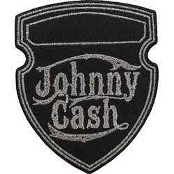 Johnny Cash Metallic Shield Našitek za šivanje 76 x 92 mm
