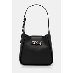 Usnjena torbica Karl Lagerfeld K/SIGNATURE črna barva, A1W30434