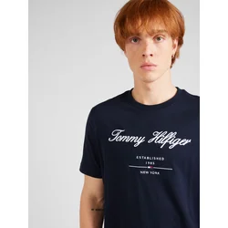 Tommy Hilfiger Majica Script Logo Tee MW0MW33691 Mornarsko modra Regular Fit