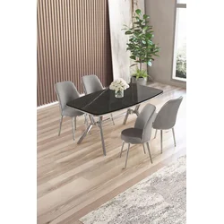 Hanah Home Trpezarijski set, 5 komada, Sivi