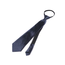 Satenska kravata enobarvna - (31 cm) temno modra