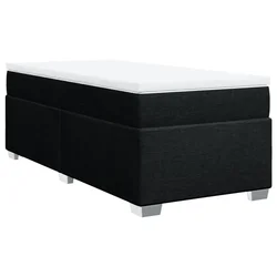 Vidaxl Box spring postelja z vzmetnico črna 80x200 cm blago