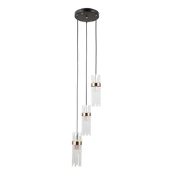 ITALUX PND-40760-3-BK-HBR - Viseći luster na sajli TARASO 3xE14/40W/230V crna/zlatna