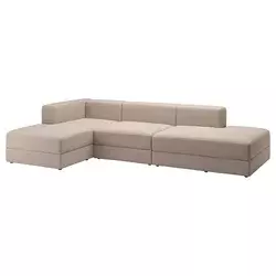 JÄTTEBO Modul.sofa s 3,5 sed. i lenjivcem, Samsala sivo-bež