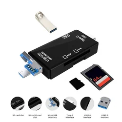Čitač kartica USB JWD 6u1 OTG crni