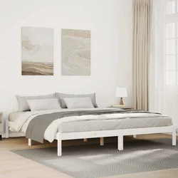 shumee vidaXL Zelo dolga postelja brez vzmetnice, bela, 180x220 cm, borov les