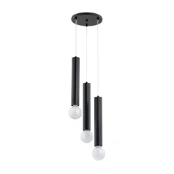 Luster na sajli TWISTER 3xE27/60W/230V prečnik 28 cm crna