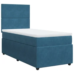 vidaXL vidaXL Box spring postelja z vzmetnico temno modra 100x200 cm žamet, (21306838)