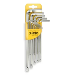 Felo 37513011 Set dugih inčnih L-ključeva sa šestougaonom kuglom HEX, 050-3/8, 13 komada