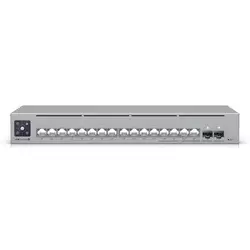 Ubiquiti 16-port, Layer 3 Etherlighting switch with 2.5 GbE, PoE++ output, and versatile mounting options, 4x 2.5 GbE PoE++ ports, 12x GbE PoE+ ports, 2x 10G SFP+ ports, 180W total PoE availability