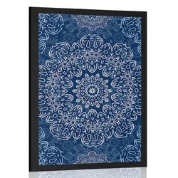 Plakat modra Mandala z abstraktnim vzorcem - 60x90 no frame