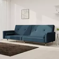 Vidaxl vidaXL Dvosed, 2 blazini, moder žamet