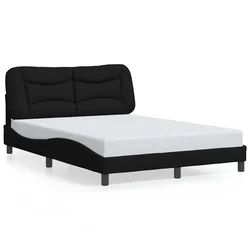 Vidaxl Posteljni okvir brez vzmetnice Hvar črn 120x200 cm blago