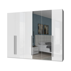 JELA Plakar P6-2OG-2/PN - kolekcija Piano - Kristalno bela/Kristalno Bela HG Lak - 272x224x56 cm