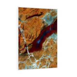 Canvas Slika na platnu Jaspis sa karneolom Pakistan, Sa ramom, 80 x 120 cm, Beli