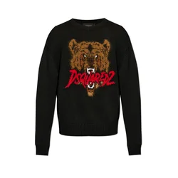 Črn pulover Dsquared2 s potiskom
