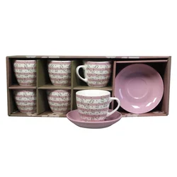 PORCELAN SET ZA KAFU 220ml 6/1 (PRUGE/ROZE) RXG-N6001B