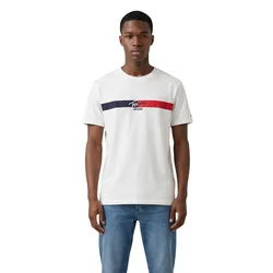 Tommy Jeans Majica  rdeča / črna / bela