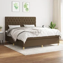 vidaXL vidaXL Box spring postelja z vzmetnico temno rjava 160x200 cm blago, (20896230)