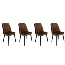 Hanah Home Set 4 trpezarijske stolice Alfa Braon-Crni