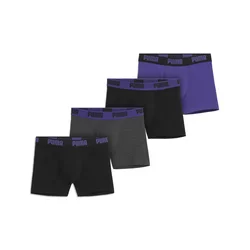 Mens Puma Boxers (4-Pack), Purple, Size 4, Clothing