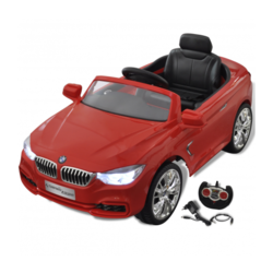 VIDAXL otroški avto na baterijski pogon BMW + daljinski upravljalnik, rdeč