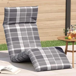 Sklopiva ležaljka za sunčanje siva s kariranim uzorkom 175x54x8,5 cm Oxford tkanina