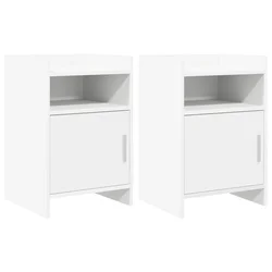 Noćni ormarići 2 pcs Bijela 40 x 36 x 60 cm Konstruirano drvo