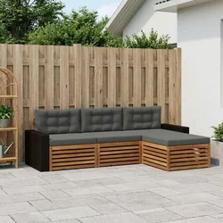 Set vanjskih sofa 4 pcs Prirodna i antracit Poliester